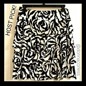 INC Black White Layered Mini Skirt M EUC